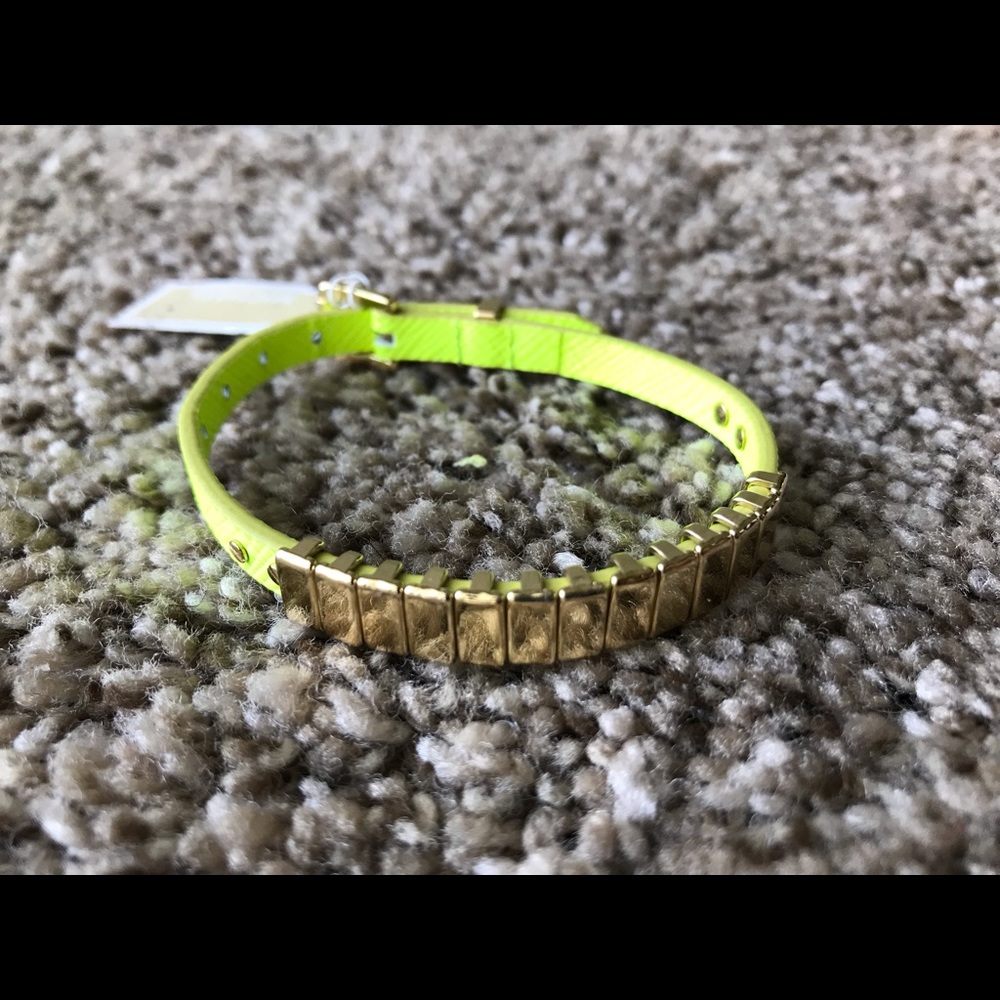 Michael Kors Neon Yellow Leather Belt Bracelet